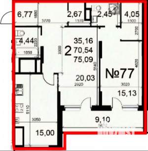 2-к квартира, вторичка, 80м2, 9/25 этаж