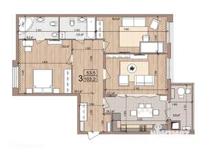 3-к квартира, вторичка, 103м2, 2/25 этаж