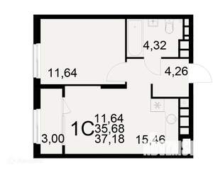 1-к квартира, вторичка, 37м2, 20/22 этаж