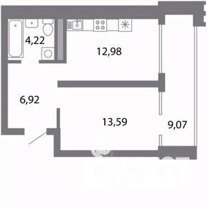 1-к квартира, вторичка, 47м2, 5/5 этаж