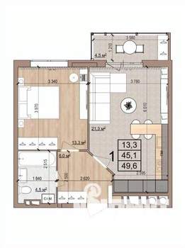 1-к квартира, вторичка, 50м2, 16/17 этаж