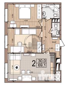 2-к квартира, вторичка, 70м2, 21/25 этаж