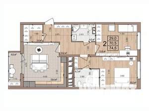 2-к квартира, вторичка, 75м2, 12/17 этаж
