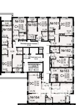 2-к квартира, вторичка, 53м2, 2/22 этаж