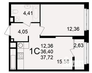 1-к квартира, вторичка, 36м2, 4/25 этаж