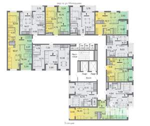 2-к квартира, строящийся дом, 54м2, 4/15 этаж