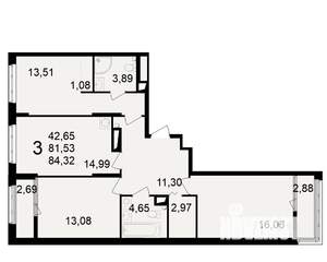 3-к квартира, вторичка, 82м2, 9/23 этаж