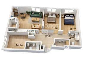 3-к квартира, вторичка, 82м2, 8/23 этаж