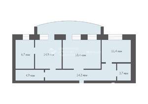 3-к квартира, вторичка, 74м2, 2/7 этаж
