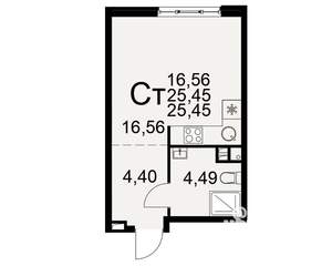 1-к квартира, вторичка, 25м2, 2/22 этаж