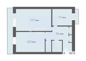 2-к квартира, вторичка, 52м2, 1/5 этаж