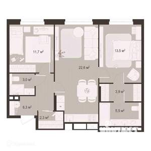 2-к квартира, вторичка, 69м2, 2/9 этаж