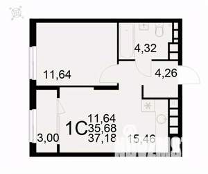 1-к квартира, вторичка, 37м2, 14/22 этаж