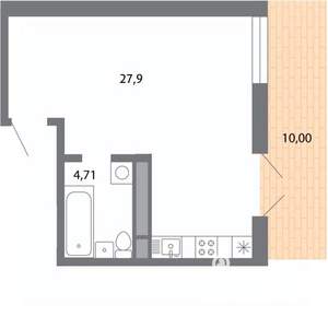 Студия квартира, строящийся дом, 36м2, 1/5 этаж