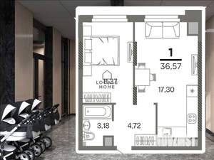 1-к квартира, вторичка, 37м2, 23/26 этаж
