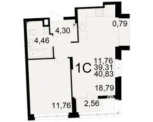 1-к квартира, вторичка, 39м2, 3/25 этаж