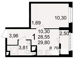 1-к квартира, вторичка, 29м2, 4/25 этаж