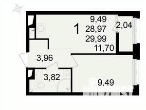1-к квартира, вторичка, 30м2, 2/24 этаж