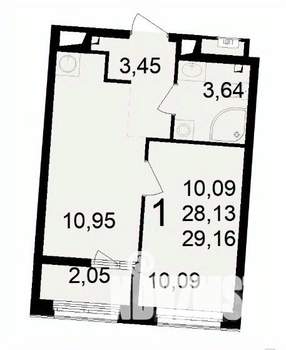 1-к квартира, вторичка, 29м2, 9/24 этаж