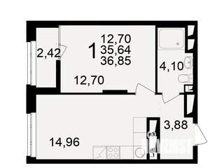 1-к квартира, вторичка, 36м2, 20/25 этаж
