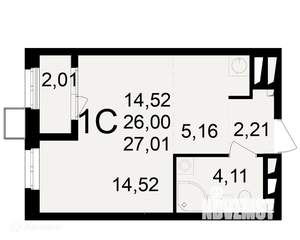 1-к квартира, вторичка, 27м2, 14/24 этаж