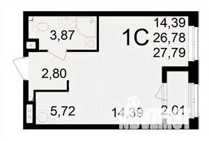 1-к квартира, вторичка, 28м2, 9/24 этаж