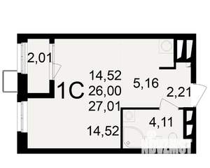 1-к квартира, вторичка, 26м2, 14/23 этаж