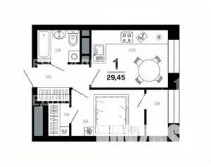 1-к квартира, вторичка, 29м2, 12/21 этаж