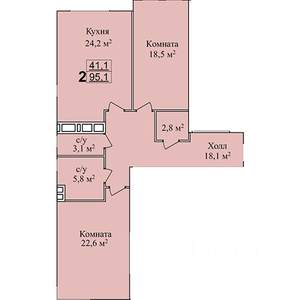 2-к квартира, вторичка, 95м2, 3/4 этаж
