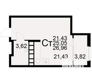 1-к квартира, вторичка, 25м2, 15/21 этаж