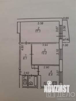 2-к квартира, вторичка, 52м2, 9/9 этаж