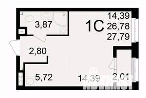 1-к квартира, вторичка, 28м2, 11/24 этаж