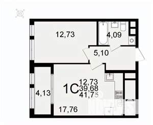 1-к квартира, вторичка, 42м2, 26/26 этаж