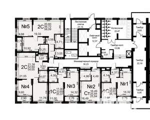 2-к квартира, вторичка, 57м2, 1/22 этаж