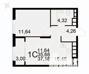 1-к квартира, вторичка, 37м2, 19/22 этаж
