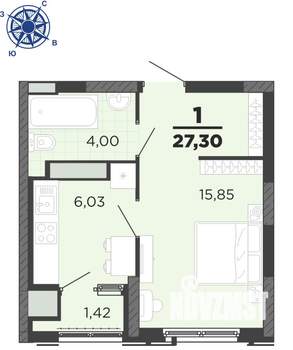 1-к квартира, вторичка, 27м2, 12/25 этаж
