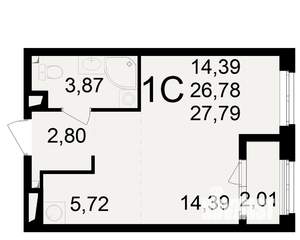 1-к квартира, вторичка, 27м2, 8/23 этаж