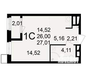 1-к квартира, вторичка, 26м2, 13/23 этаж