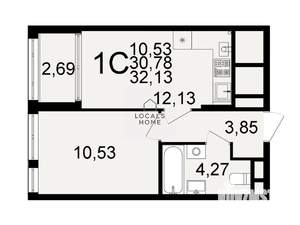 1-к квартира, вторичка, 51м2, 1/26 этаж