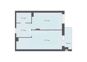 1-к квартира, вторичка, 47м2, 8/25 этаж