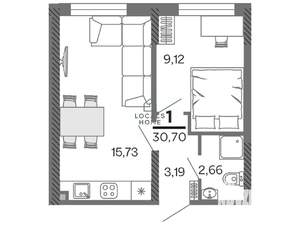 1-к квартира, вторичка, 31м2, 11/25 этаж