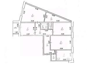 3-к квартира, вторичка, 93м2, 6/9 этаж