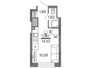 Студия квартира, вторичка, 14м2, 18/25 этаж