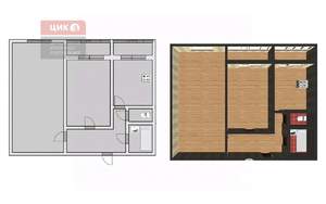 2-к квартира, вторичка, 52м2, 7/9 этаж