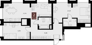 2-к квартира, вторичка, 77м2, 14/15 этаж