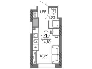 Студия квартира, вторичка, 14м2, 25/25 этаж