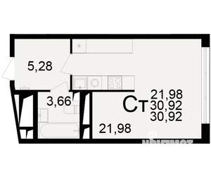 1-к квартира, вторичка, 31м2, 9/25 этаж