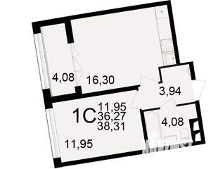 1-к квартира, вторичка, 36м2, 10/25 этаж