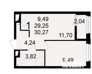 1-к квартира, вторичка, 29м2, 8/23 этаж