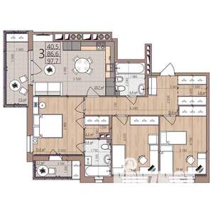 3-к квартира, вторичка, 98м2, 3/9 этаж